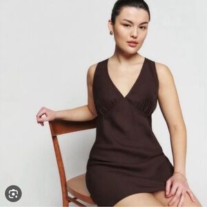 Reformation Calix Mini Dress Brown 🤎 NWT